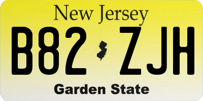 NJ license plate B82ZJH