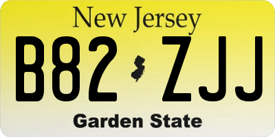 NJ license plate B82ZJJ