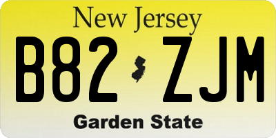 NJ license plate B82ZJM