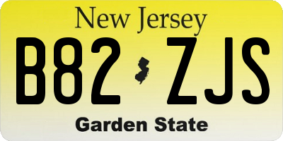NJ license plate B82ZJS