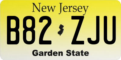 NJ license plate B82ZJU