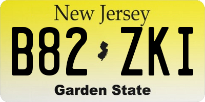 NJ license plate B82ZKI