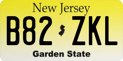 NJ license plate B82ZKL