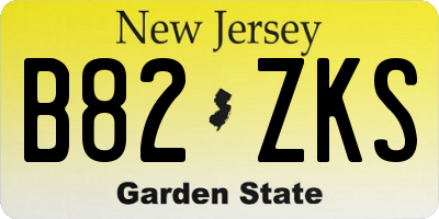 NJ license plate B82ZKS