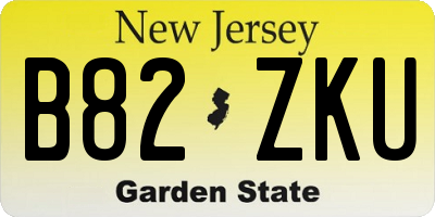 NJ license plate B82ZKU