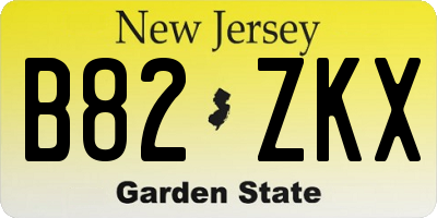 NJ license plate B82ZKX