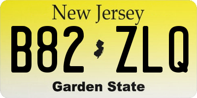NJ license plate B82ZLQ