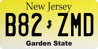 NJ license plate B82ZMD