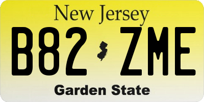 NJ license plate B82ZME