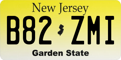 NJ license plate B82ZMI