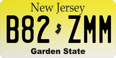 NJ license plate B82ZMM