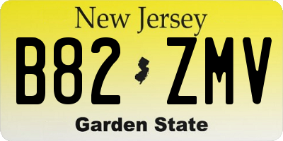 NJ license plate B82ZMV