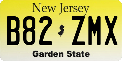 NJ license plate B82ZMX