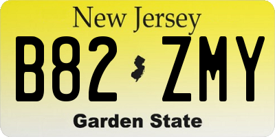 NJ license plate B82ZMY