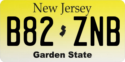 NJ license plate B82ZNB