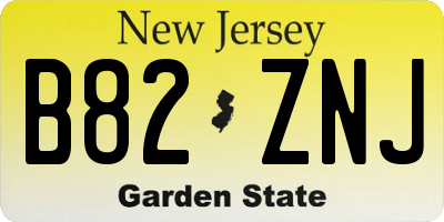 NJ license plate B82ZNJ