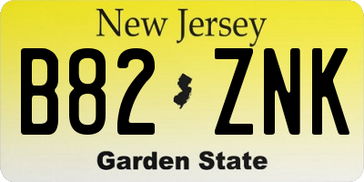 NJ license plate B82ZNK