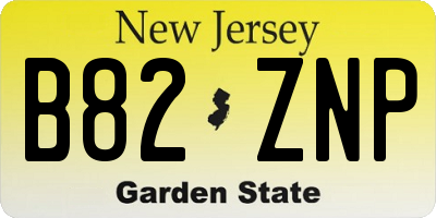 NJ license plate B82ZNP