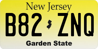 NJ license plate B82ZNQ