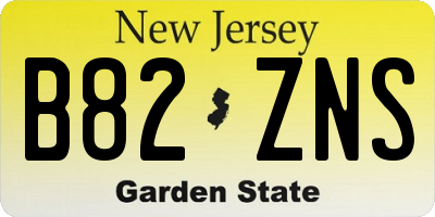 NJ license plate B82ZNS