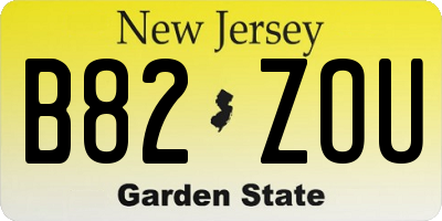 NJ license plate B82ZOU