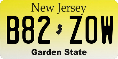NJ license plate B82ZOW