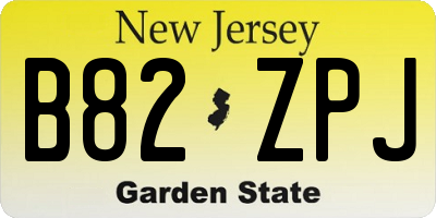 NJ license plate B82ZPJ