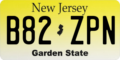 NJ license plate B82ZPN