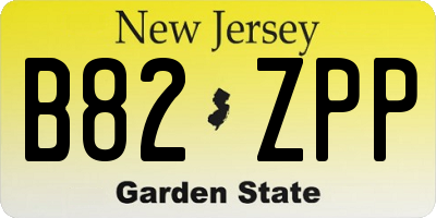 NJ license plate B82ZPP