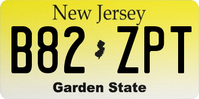 NJ license plate B82ZPT