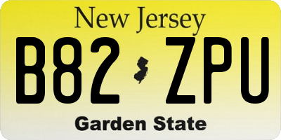 NJ license plate B82ZPU