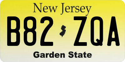 NJ license plate B82ZQA