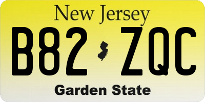 NJ license plate B82ZQC