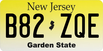NJ license plate B82ZQE