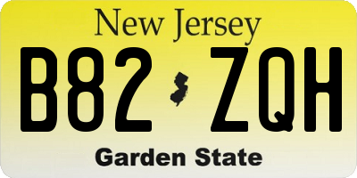 NJ license plate B82ZQH