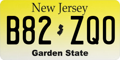 NJ license plate B82ZQO