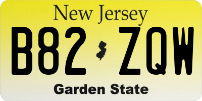 NJ license plate B82ZQW