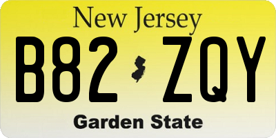 NJ license plate B82ZQY