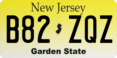 NJ license plate B82ZQZ