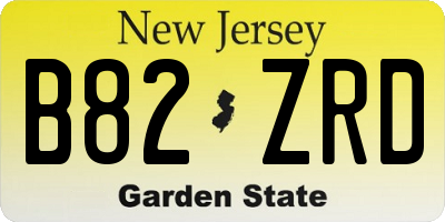 NJ license plate B82ZRD