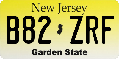 NJ license plate B82ZRF