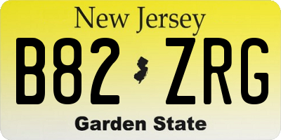 NJ license plate B82ZRG