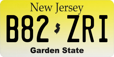 NJ license plate B82ZRI