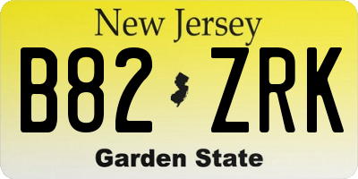 NJ license plate B82ZRK