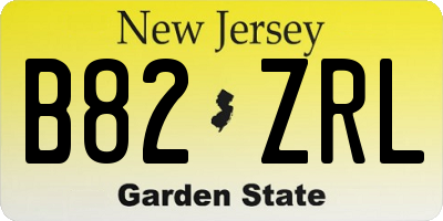 NJ license plate B82ZRL