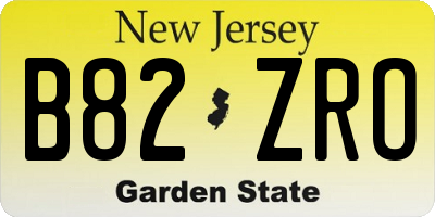 NJ license plate B82ZRO