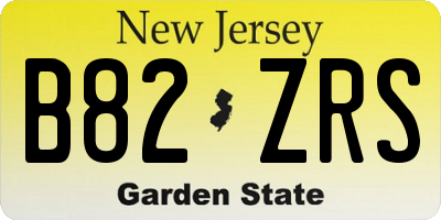NJ license plate B82ZRS