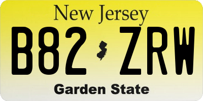 NJ license plate B82ZRW