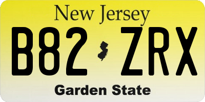 NJ license plate B82ZRX