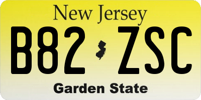 NJ license plate B82ZSC